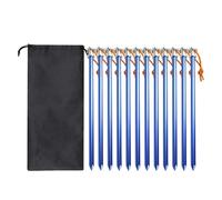 Yopeissn 12PCS 23cm Outdoor Tent Pegs Ground Nails with Storage Bag Windproof Nails Camping Accessories Tent Fastening Blue