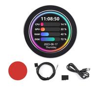 Yopeissn 2.8-Inch Water-Cooled Secondary Screen USB CPU Computer Status Monitoring RGB Music Spectrum Analysis Driver-Free, B Easy Install