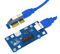 Yopeissn 2 in 1 PCI Express PCI-E 1X to 1X/4x/8x/16x Riser Card with Automatic Discoloration LED Light