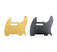 Yopeissn 2x Golden/Black 8 Hole Tele Guitar Pickguard Metal Pick Guard for Standard Pickguard Replacement