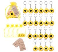 Yopeissn 30 PCS Sunflower Keychain Sunflower Theme Party Favors Set for Birthdays, Weddings, Baby Showers, and Return Gifts