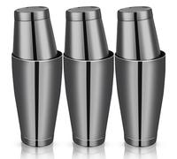 Yopeissn 3Sets Cocktail Shakers Professional Bar Shaker Boston Shaker Set Stainless Steel Shaker Drink Mixer(Black) Easy Install Easy to Use