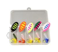 Yopeissn 5 Boxed Composite Sequins Rotating Sequins Metal Hand-Cranked Copper Column Three Hook Lueya Bait Set 7g-9cm