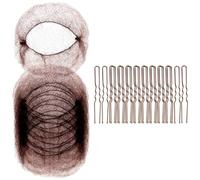 Yopeissn 50PCS Mesh Hair Nets and 100PCS U Shaped,Hair Nets for Food Service Workers, Hair Nets for Women and Men Brown