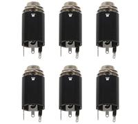 Yopeissn 6Pc Black Guitar Endpin Jack 6.35 Input for Any Guitar Eq Pickup Output Guitar Parts & Accessories
