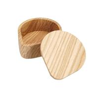 Yopeissn CoffeeFilter Paper Box Solid Wood Round Mocha Pot Filter Paper Box Handle Powder Bowl Filter Paper Storage Box PotRack B