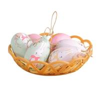 Yopeissn Easter Colorful Egg Basket,Hanging Ornaments & Pendants for Easter Parties Decorations, Ideal Kids Gifts