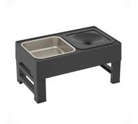 Yopeissn Elevated Dog Bowls Adjustable Raised Dog Bowl+Slow Feeder Dog Bowl and Dog Water Bowl Non-Spill for Dog and Pets Black A