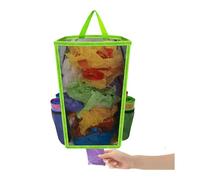 Yopeissn Hanging Breathable Plastic Grid Garbage Bag Socks Sundries Storage Organizers Kitchen Bathroom Storage Bag Green