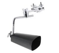 Yopeissn Metal Cow Bell Noise Maker Percussion Instrument Mountable Black for Drum Set with Stand Mount Clamp