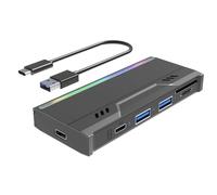 Yopeissn Multifunctional M.2 Hard Drive Enclosure Supports TF/S D Card NVME/NGFF Protocol Solid State Drive Enclosure Easy to Use -A