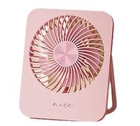 Yopeissn Outdoor Desktop Folding Mini Thin, Silent, High Wind, Portable Wall-Mounted Small Fan Pink