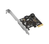 Yopeissn PCI Express X1 to USB 3.0 5Gbps 2-Port Type C Expansion Card Hub Adapter Controller VIA Chip for Desktop PC