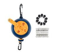 Yopeissn Portable Travel Clothesline, 32.8ft Retractable Clothesline, Camping Clothes Line with 20 Clothespins & 10 Stoppers
