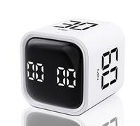 Yopeissn Square Timer,Rotation Timer,5/10/30/60 Minutes and Custom Countdown,Productivity Timer,for Tasks,Work,Study Easy Install Easy to Use (White)