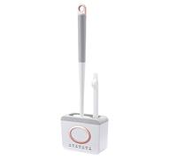 Yopeissn Toilet Brush and Holder Set, Toilet Bowl Brush with Cleaning Brush, Silicone Toilet Bowl Cleaners Brush Light Gray Easy to Use 13 X 6 X 42cm
