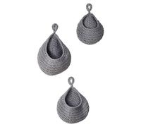 Yopeissn Wall Hanging Fruit Baskets for Kitchen 3 Pack Woven Produce Holder Vegetable Hanging Basket A