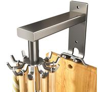 Yopeissn Wall-Mounted Kitchen Rotary Hook Rack,Aluminum Storage Hanger with 8 Hooks,No-Hole Punching Installation,Space-Saving