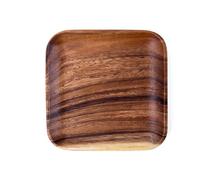 Yopeissn Wood Plates Square Wooden Snack Plate Cake Dessert Fruit Serving Small Sushi Food Dishes Plate Set