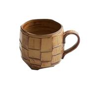 Yopeissn Yellow 420ml Retro Rough Pottery Coffee Cup Japanese Ceramic Mugs Milk Tea Cup Kitchen Breakfast Oatmeal Cup