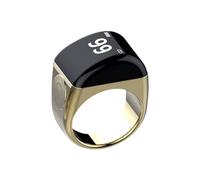 Yopeissn Zinc Alloy Smart Ring with Charging Box Waterproof Digital Counter APP Controlled Display 5 Prayer Time Reminders Gold,22mm