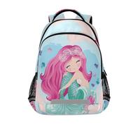 Yopersonalizes Backpack for Boys Girls, Cute Mermaid Kids Schoolbags for Elementary Primary Middle Secondary School Bookbags Back Pack Rucksack for Teenage College