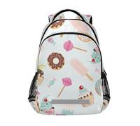 Yopersonalizes Backpack for Boys Girls, Donut Cake Kids Schoolbags for Elementary Primary Middle Secondary School Bookbags Back Pack Rucksack for Teenage College