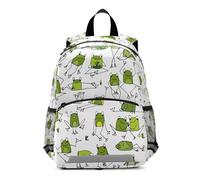 Yopersonalizes Kids Toddler Backpack for Boys Girls, Cute Green Frog Preschool Kindergarten Bookbag Children's Rucksack Schoolbag Nursery Daycare with Chest Strap