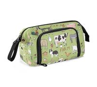 Yopersonalizes Large Pencil Case for Girls Boys Farm Cow Horse Dog Pencil Bag for Secondary School Supplies Office Stationery Organised Pencil Pouch for Kids Teen Student Women