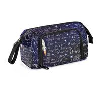 Yopersonalizes Large Pencil Case for Girls Boys Galaxy Math Star Pencil Bag for Secondary School Supplies Office Stationery Organised Pencil Pouch for Kids Teen Student Women