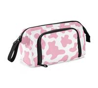 Yopersonalizes Large Pencil Case for Girls Boys Lovely Cow Print Pencil Bag for Secondary School Supplies Office Stationery Organised Pencil Pouch for Kids Teen Student Women