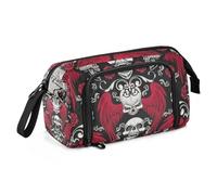 Yopersonalizes Large Pencil Case for Girls Boys Rose Sugar Skull Pencil Bag for Secondary School Supplies Office Stationery Organised Pencil Pouch for Kids Teen Student Women