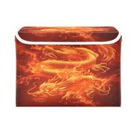Yopersonalizes Storage Boxes with Lids, Magic Chinese Dragon Collapsible Fabric Storage Cube with Handles, Storage Baskets for Shelves Clothes Toys Wardrobe 42x32x30 cm