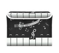 Yopersonalizes Storage Boxes with Lids, Music Note Piano Collapsible Fabric Storage Cube with Handles, Storage Baskets for Shelves Clothes Toys Wardrobe 42x32x30 cm