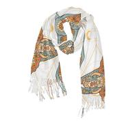 Yopersonalizes Women Scarves Wraps Indian Elephant Moon Ladies Scarf Pashmina Shawls Wraps for Evening Dress Wedding Stole Warm Winter Birthday Gifts for Women