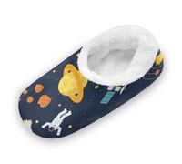 Yopersonalizes Womens Slippers Planet Earth Astronaut, Ladies House Slippers Indoor Home Slipper Socks House Shoes Bedroom Socks Shoe