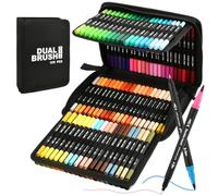 YOPEUC 120 Colours Dual Tip Colouring Pens, Colored Marker Set with 3 Replacement Nibs, Colouring Pens for Adults, Art Felt Tip Pen for Drawing, Sketching, Anime, Manga