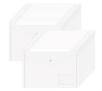 YOPEUC 36 PCS Clear Plastic Wallets A4 Folder with Button, Plastic File Folders A4 Transparent Document Folders, Clear Files Envelope Pockets File Pockets for Home, Office, School and Travel
