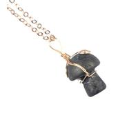 YOPI 4pcs Natural Crystal Stone 20mm Small Mushroom Silk Pendant for DIY Jewelry Making(Pyrite)