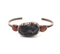 YOPI Amorphous Starry Sky Agate Crystal Bracelet - Retro Ethnic Style Hand Jewelry for Women(Onyx)