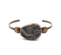 YOPI Amorphous Starry Sky Agate Crystal Bracelet - Retro Ethnic Style Hand Jewelry for Women(Tiger eye stone)