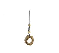YOPI Ancient Style Sandalwood Dragon Carving Ring Buckle Mobile Phone Chain Lanyard - Anti-Lost Key Pendant and Ornaments(Brass)