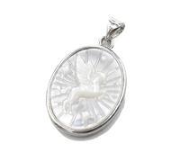 YOPI Animal Nine-tailed Fox Pendant - White & Grey Shell Necklace for Nature Lovers(02color)