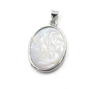 YOPI Animal Nine-tailed Fox Pendant - White & Grey Shell Necklace for Nature Lovers(Color10)