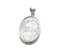 YOPI Animal Nine-tailed Fox Pendant - White & Grey Shell Necklace for Nature Lovers(Color12)