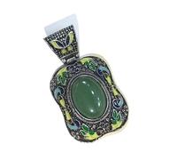 YOPI Antique Ethnic Cloisonne Pendant with Amethyst Powder, Red Agate, Black Shell, and Tiger Stone - Unique DIY Jewelry Making Supplies(C10400-2)