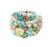 YOPI Bohemian Multi-Layer Beaded Tassel Bracelets for Women - Handmade Jewelry for Boho Style Lovers(Xhy311shallowmix)