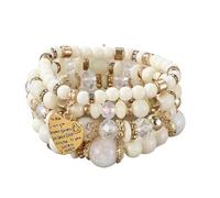 YOPI Bohemian Multi-Layer Beaded Tassel Bracelets for Women - Handmade Jewelry for Boho Style Lovers(Xhy311beige)