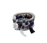 YOPI Bohemian Multi-Layer Beaded Tassel Bracelets for Women - Handmade Jewelry for Boho Style Lovers(Xhy021darkblue)