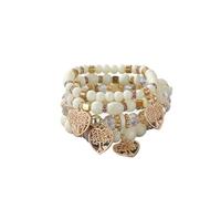 YOPI Bohemian Multi-Layer Beaded Tassel Bracelets for Women - Handmade Jewelry for Boho Style Lovers(Xhy035beige)